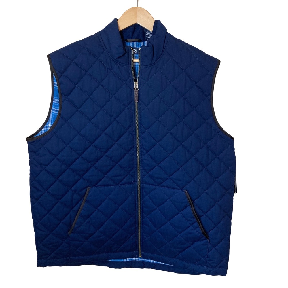 Chaps Navy Quilted Vest